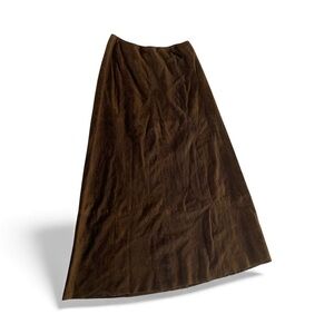 VAKKO Vintage Suede Paneled Maxi Skirt